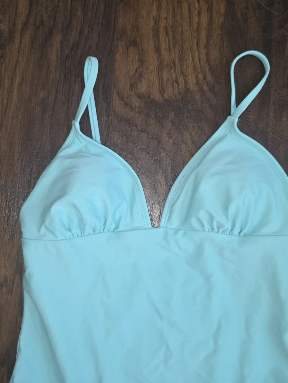 Light Aqua One-Piece Swimsuit with Adjustable Straps